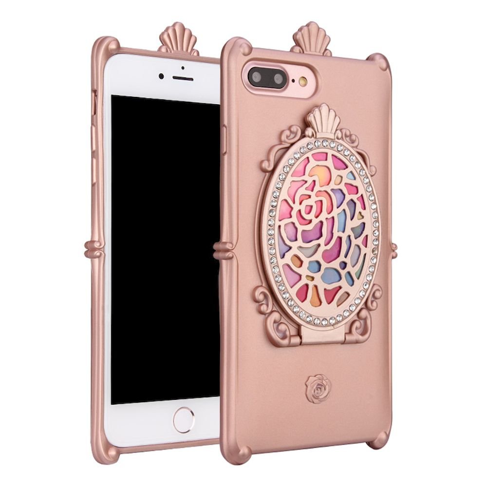 Wholesale iPhone 7 Plus Rose Diamond Mirror Case Rose Gold